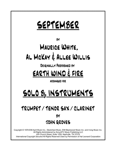 September (arr. John Groves)
