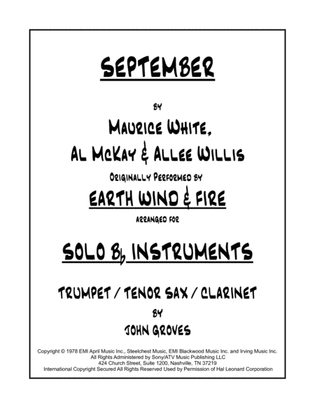 September (arr. John Groves)