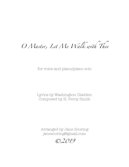 O Master, Let Me Walk With Thee (voice and piano) (arr. Jane Scoring (Evgeniya Kozhevnikova))