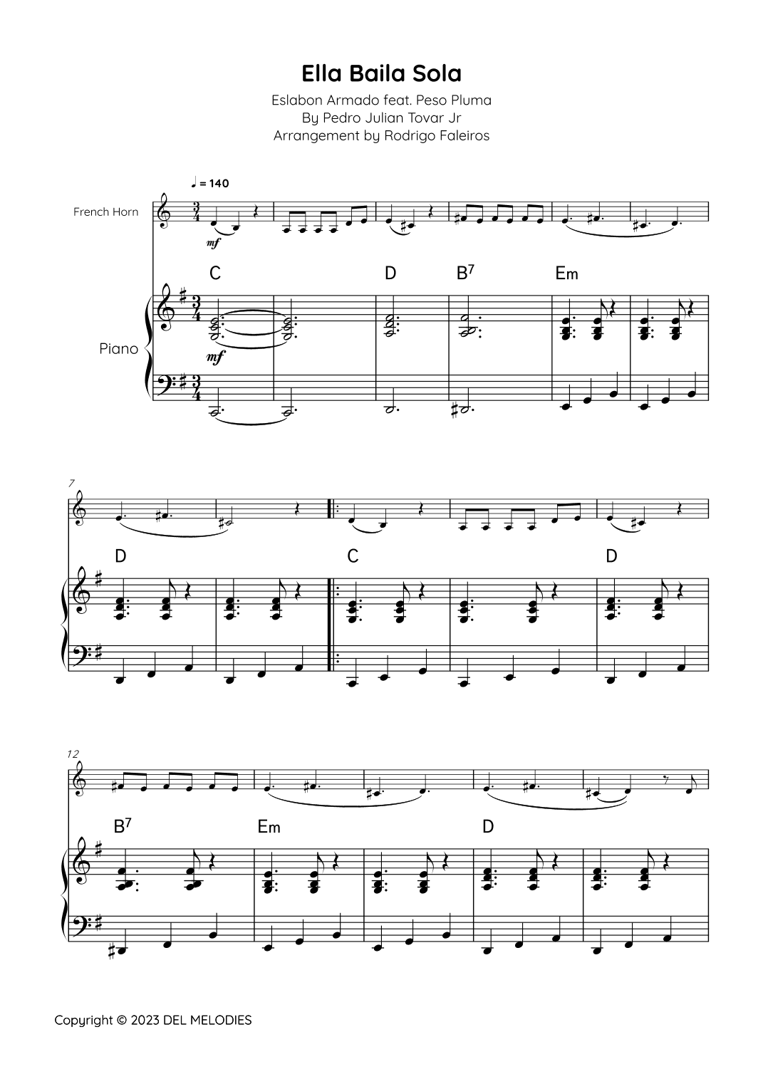 Ella Baila Sola (arr. Rodrigo Faleiros)