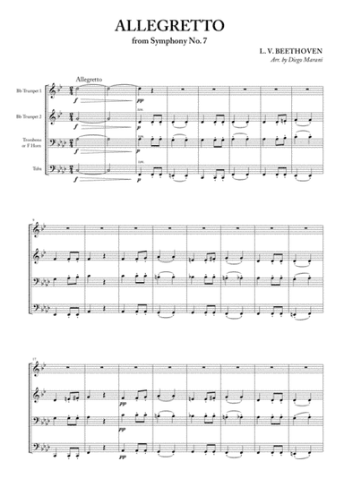 Allegretto from Symphony No. 7 for Brass Quartet (arr. Diego Marani)