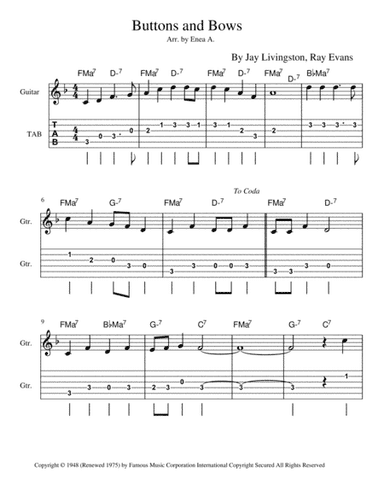 Buttons And Bows (arr. Enea A.)