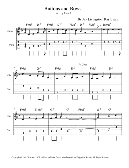 Buttons And Bows (arr. Enea A.)