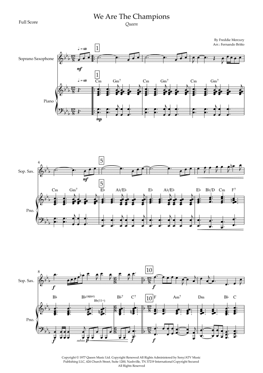 We Are The Champions (arr. Fernando Britto)