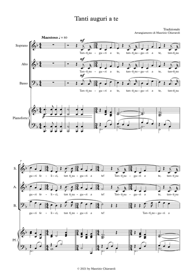 Tanti auguri a te (arr. Maurizio Chiavaroli)