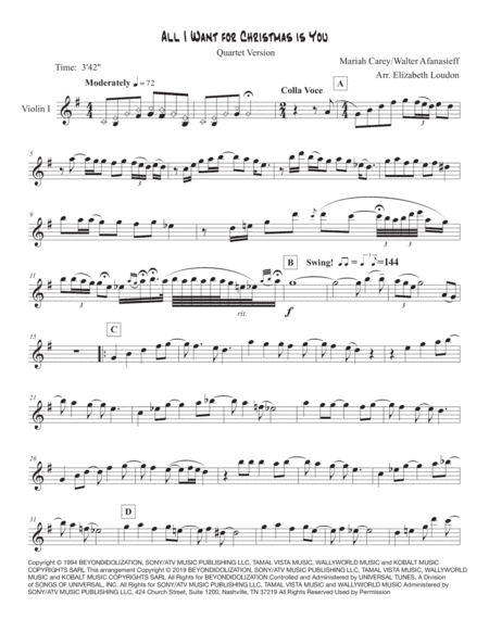 All I Want For Christmas Is You (arr. Elizabeth Loudon)