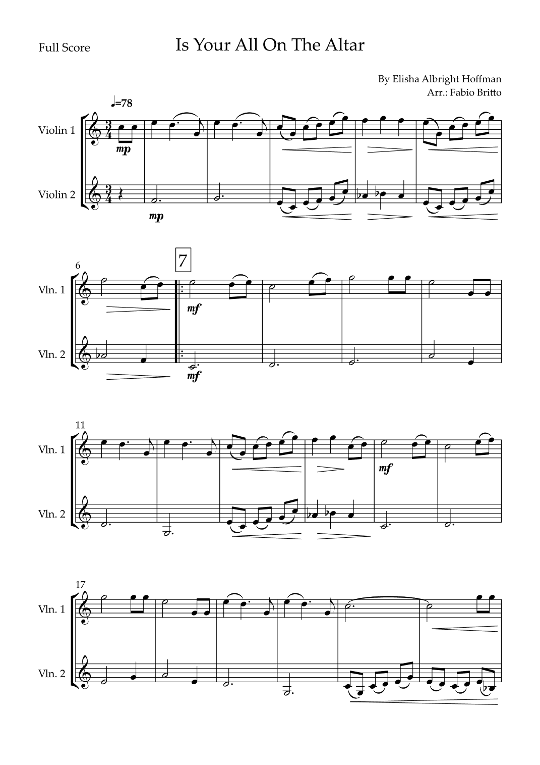Is Your All On The Altar? (arr. Fabio Britto)