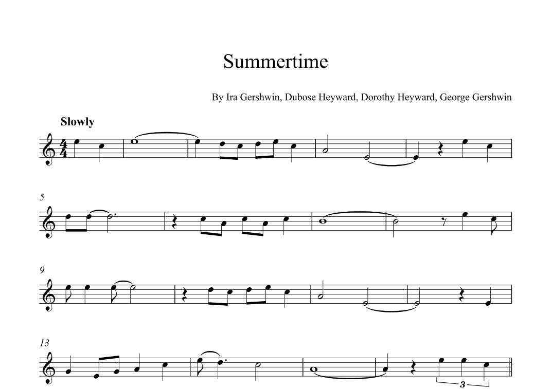 Summertime (arr. Alex Nunes Rodrigues)