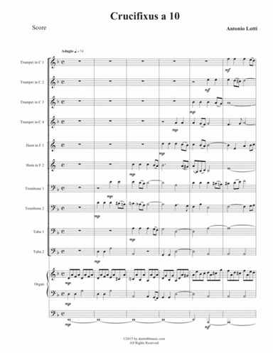 Crucifixus a 10 for Double Brass Quintet & Organ (arr. Dorm 40 Music)