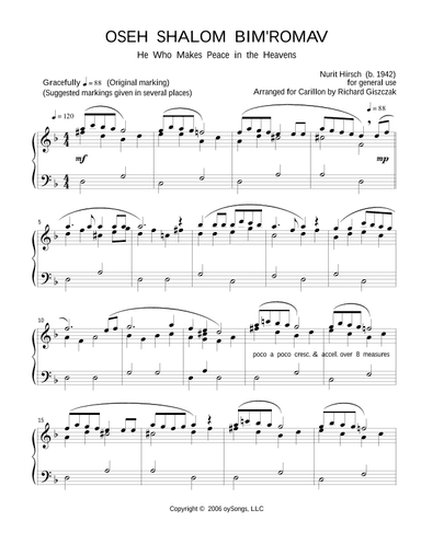 Oseh Shalom (grant Peace) (arr. Richard Giszczak)