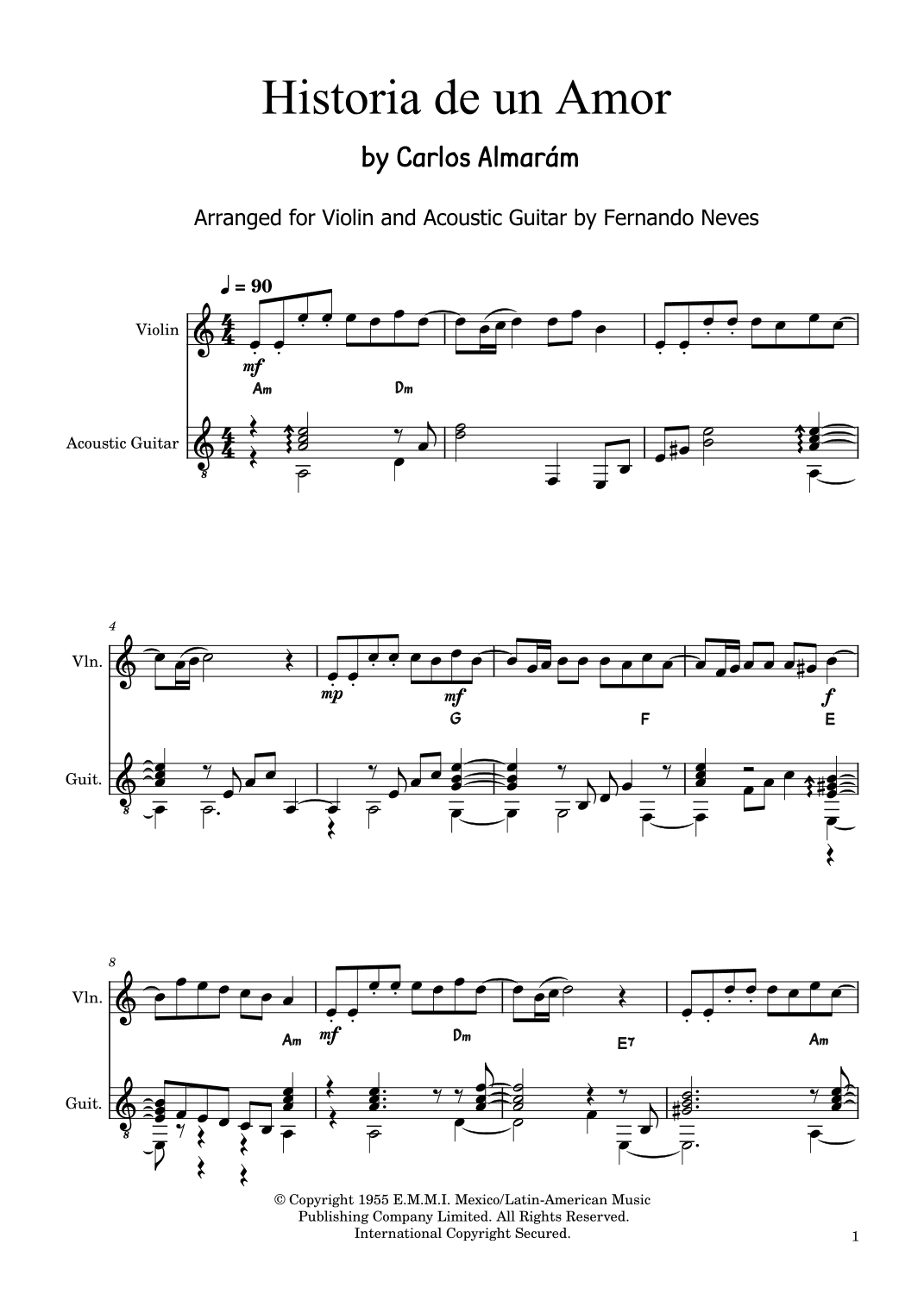 Historia De Un Amor (arr. Fernando Neves)