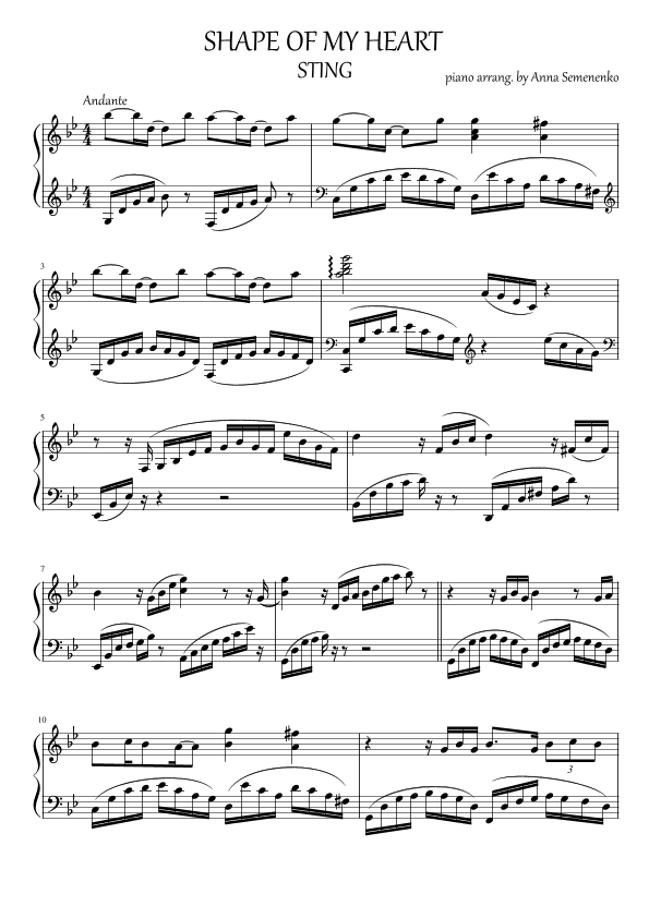 Shape Of My Heart (arr. Anna Semenenko)