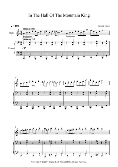 In The Hall Of The Mountain King - Edvard Grieg (Flute + Piano) (arr. Digital Book Music)