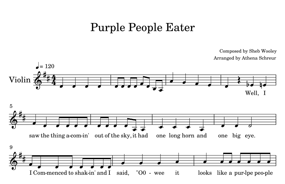 Purple People Eater(tm) (arr. Athena Schreur)