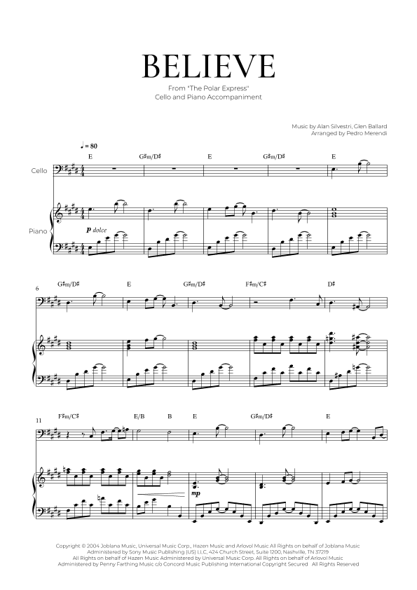 Believe (arr. Pedro Merendi)
