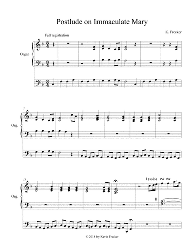 Postlude on Immaculate Mary (arr. Kevin Frecker)