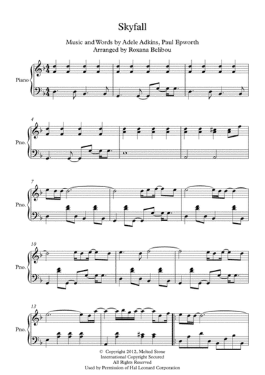 Skyfall (arr. Roxana Belibou)