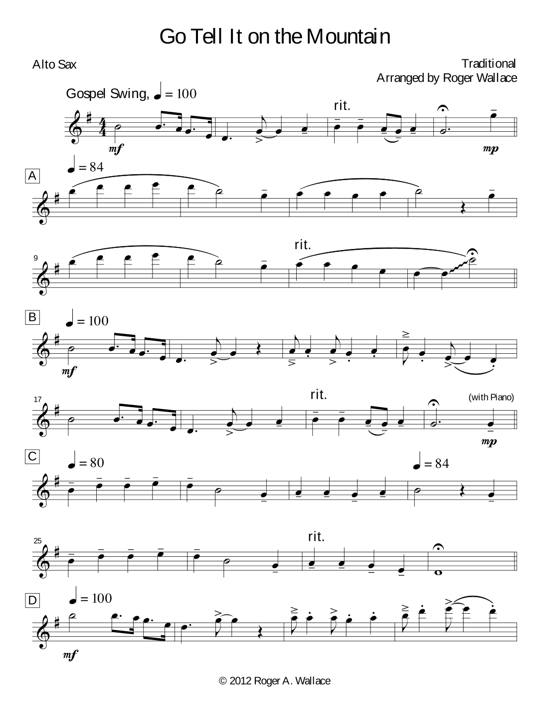 Go Tell It on the Mountain (arr. Roger Wallace)