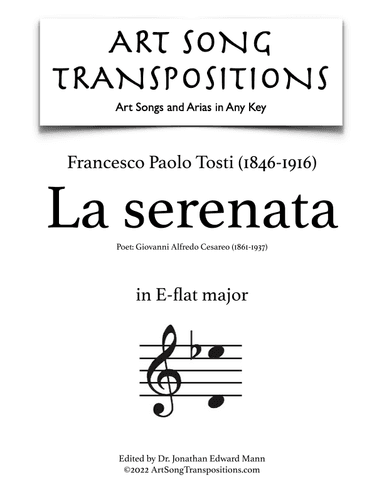 TOSTI: La serenata (transposed to E-flat major) (arr. ArtSongTranspositions.com)