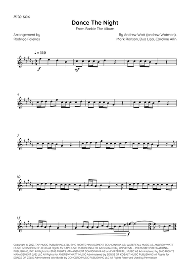 Dance The Night (arr. Rodrigo Faleiros)