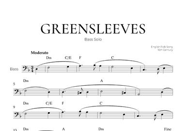 Greensleeves (Bass Solo) - English Folk Song (arr. Pedro Merendi)