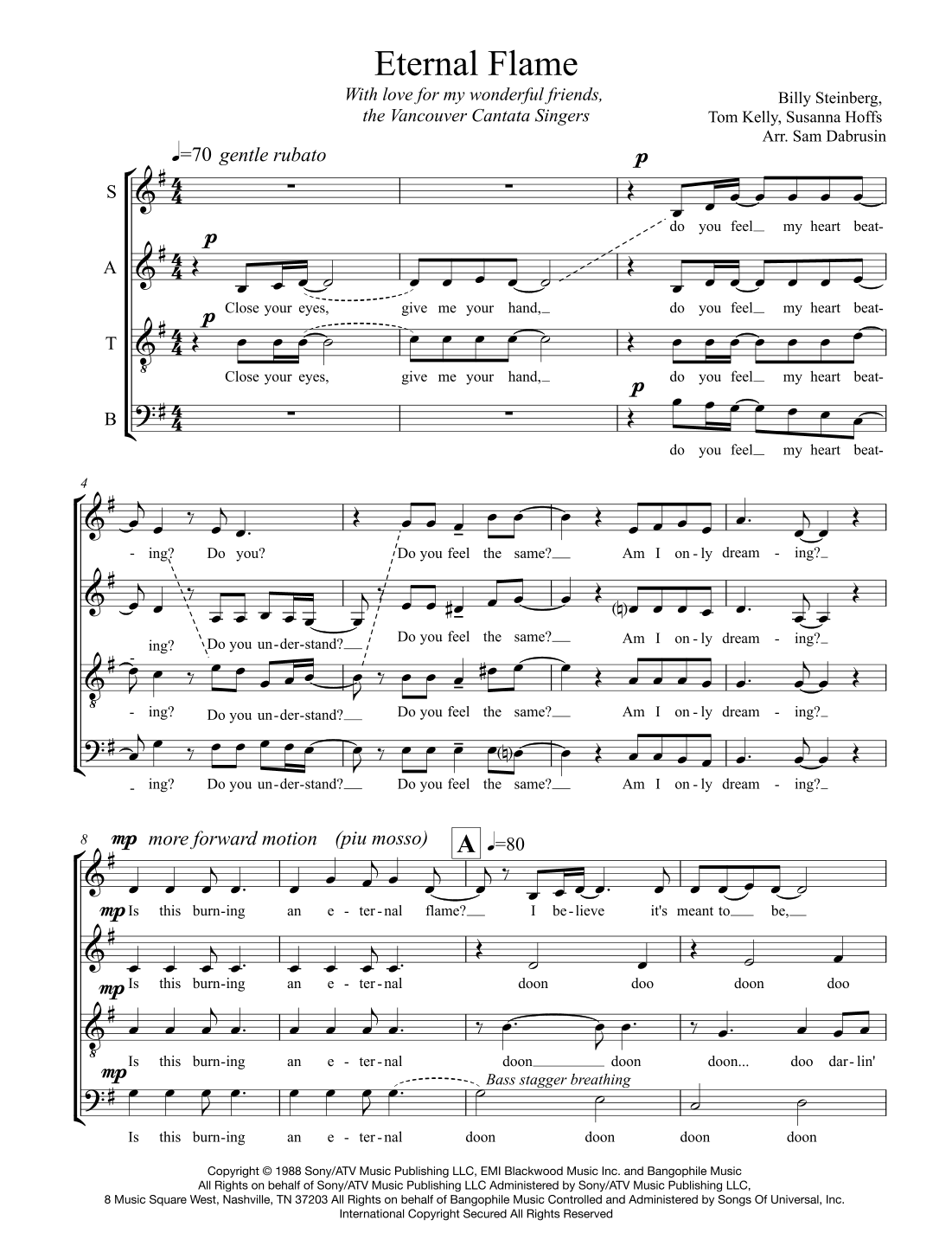 Eternal Flame (arr. Sam Dabrusin)