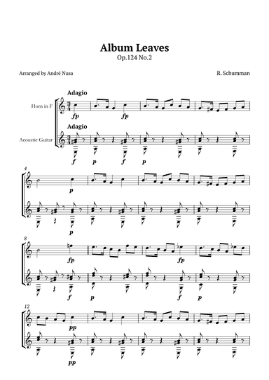 Album Leaves Op.124 No.2 (arr. André Nusa)