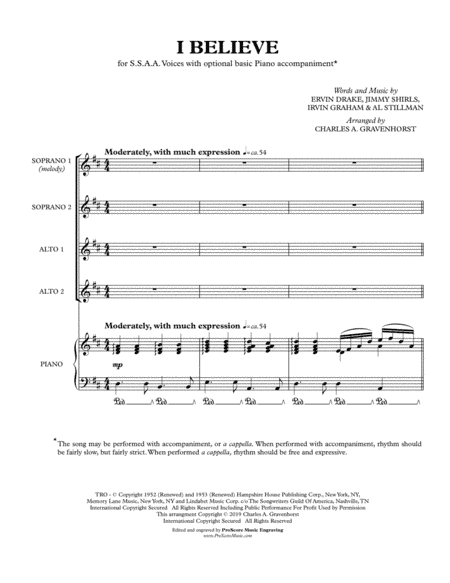 I Believe (arr. Charles A. Gravenhorst)