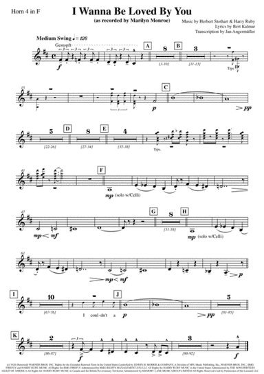 I Wanna Be Loved By You  from GOOD BOY (arr. Jan Angermüller)