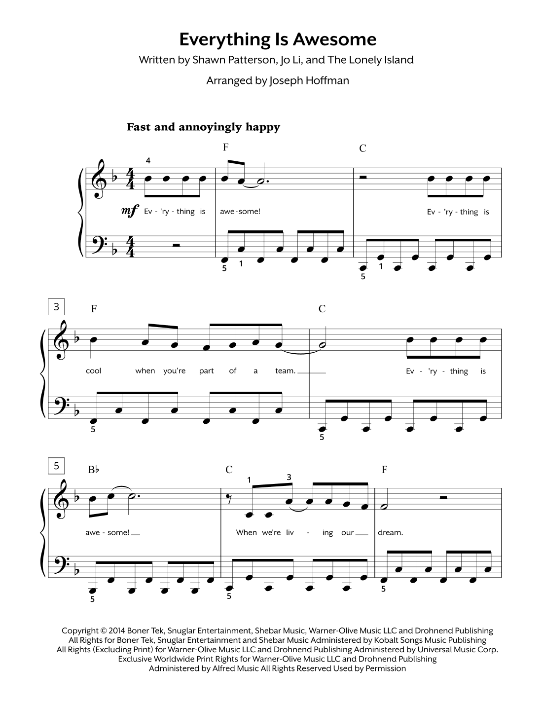 Everything Is Awesome (awesome Remixx!!!) (arr. Joseph Hoffman)