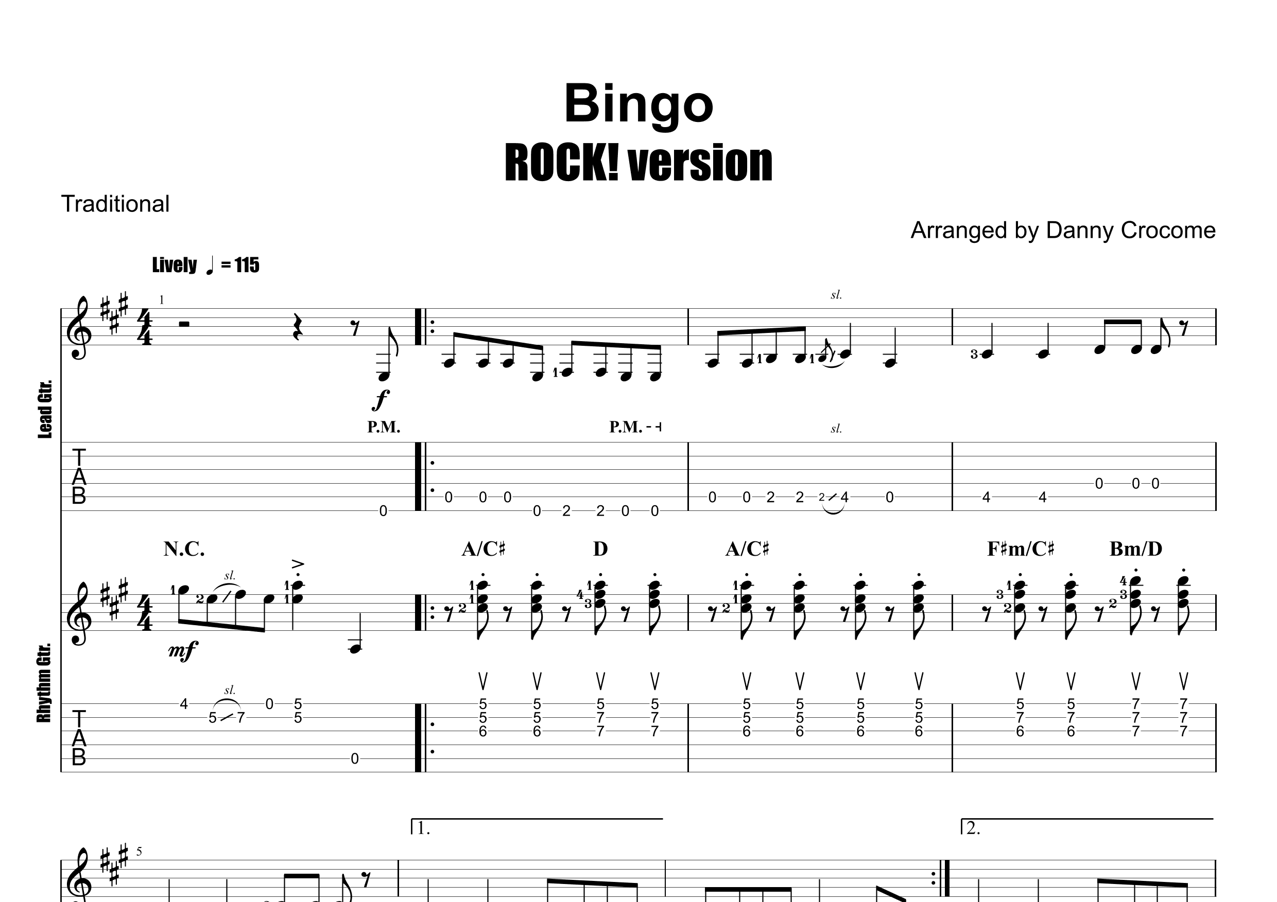 Bingo (ROCK! version) (arr. Danny Crocome)