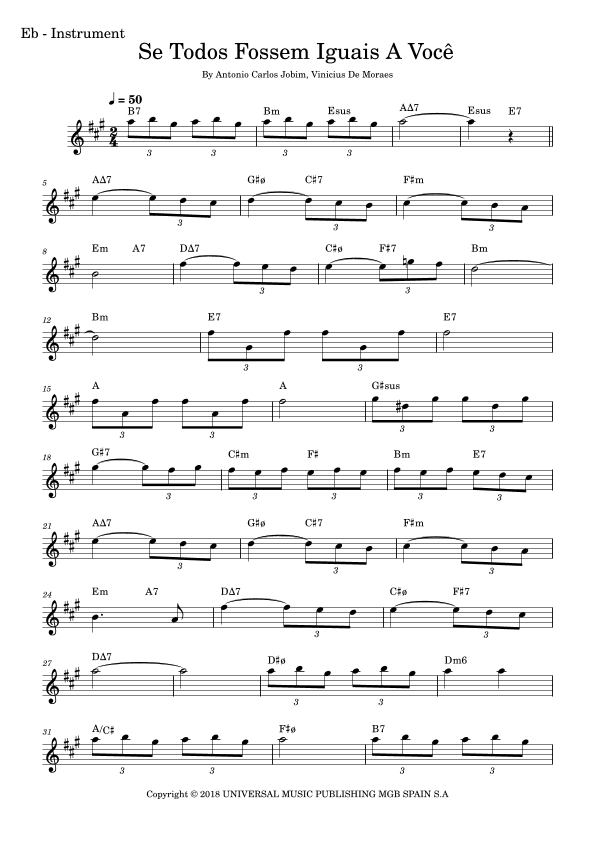 Se Todos Fossem Iguais A Voce (arr. Fabio Eduardo de Oliveira)