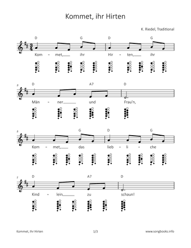 Kommet, ihr Hirten (arr. songbooks.info)