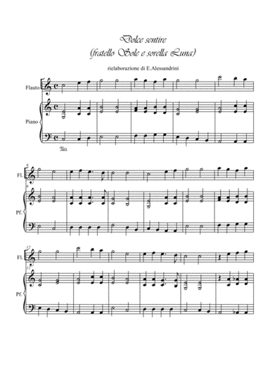 Dolce sentire. Flute and piano (arr. Ester Alessandrini)