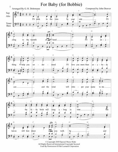 For Baby (for Bobbie) (arr. Arrangement by G. R. Dohrmann)