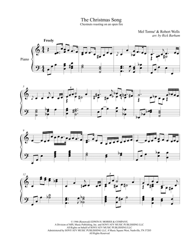 The Christmas Song (chestnuts Roasting On An Open Fire) (arr. Rick Barham)
