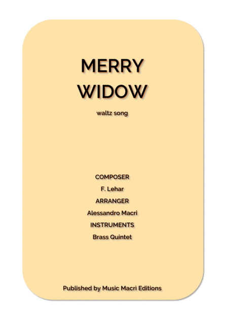 MERRY WIDOW waltz song by F. Lehar (arr. Alessandro Macrì)