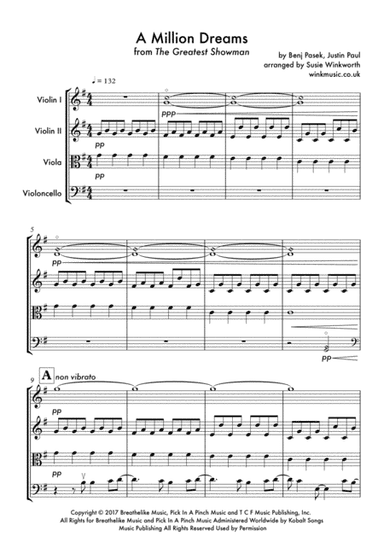 A Million Dreams (arr. Susie Winkworth winkmusic.co.uk)