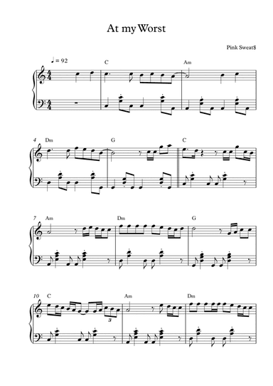 At My Worst (arr. Pineapplechord)