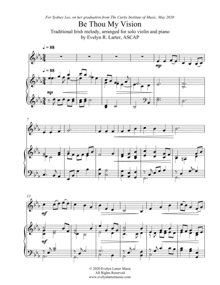 Be Thou My Vision (arr. Evelyn Larter Music)