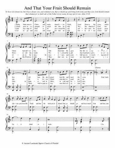 And That Your Fruit Should Remain