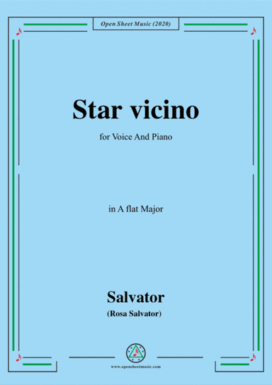 Rosa-Star vicino,in A flat Major,for Voice and Piano (arr. MSM)