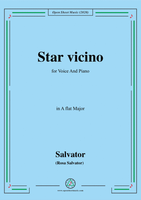 Rosa-Star vicino,in A flat Major,for Voice and Piano (arr. MSM)