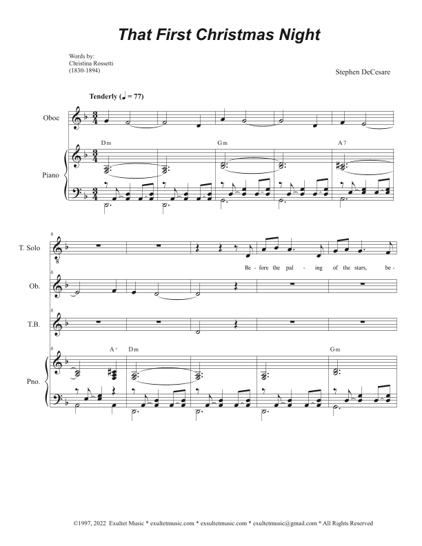 That First Christmas Night (Tenor Solo & SATB)