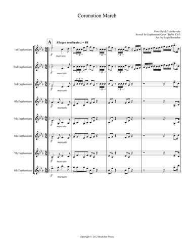 Coronation March (Db) (Euphonium Octet - Treble Clef) (arr. Regis Bookshar)