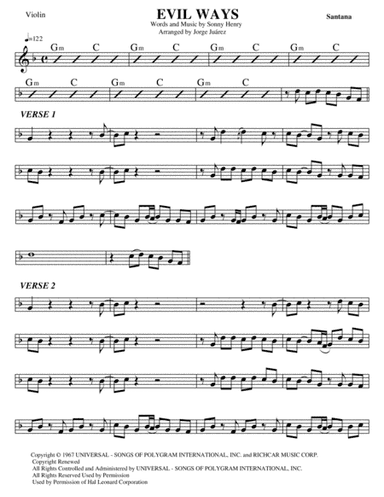 Evil Ways (arr. Jorge Juárez)