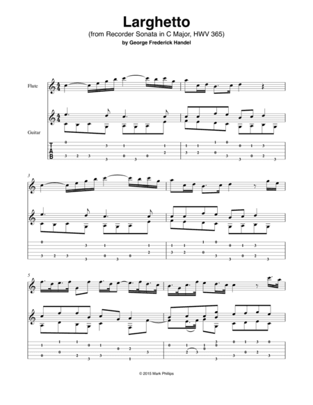 Larghetto (from Recorder Sonata in C Major, HWV 365) (arr. Mark Phillips)