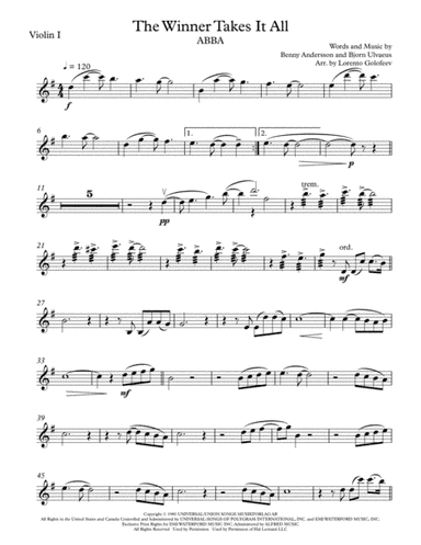 The Winner Takes It All  from MAMMA MIA! (arr. Lorento Golofeev)