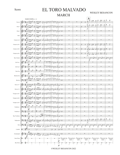 El Toro Malvado - Score Only