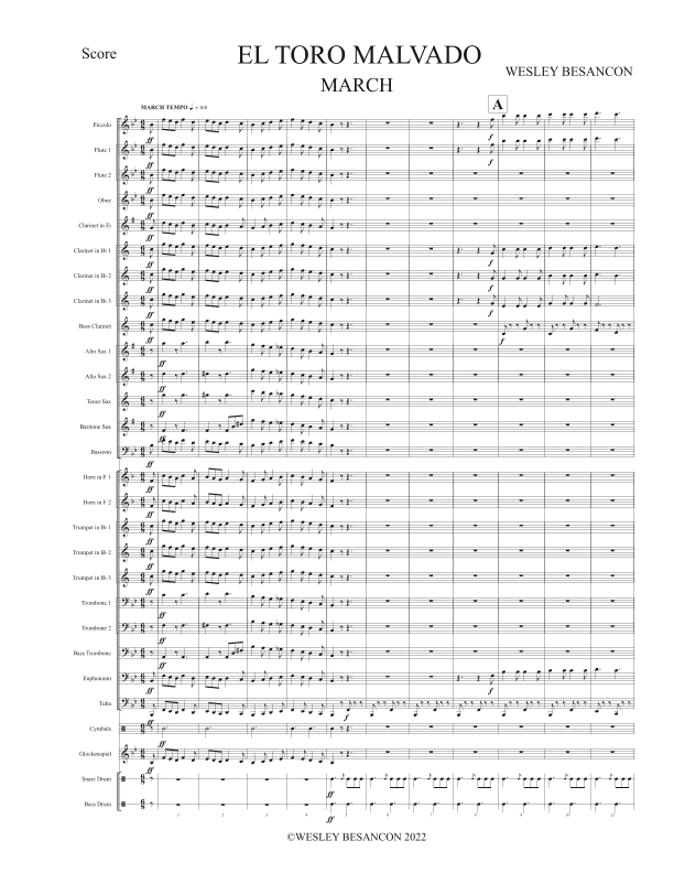 El Toro Malvado - Score Only